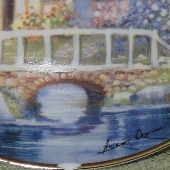 Franklin Mint “Bridgewater Cottage” L.E. Porcelain 8" Plate By Andres Orpinas - Picture 7 of 11